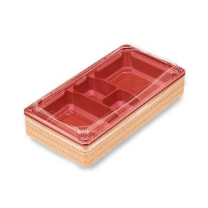 使い捨て弁当容器　HW-65E新琥珀松黒本体/蓋セット　60枚 おせち HW-65E 落蓋セット 15組 使い捨て 国内製造 松花堂弁当容器