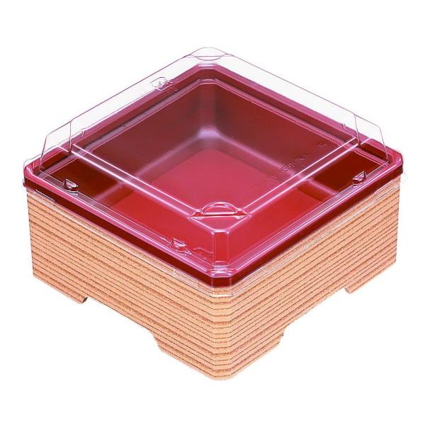 ワン折小隅45A 杉縁（足付）・底・かん合透明高蓋セット 50組 パーツ別梱包 使い捨て容器 海鮮丼...