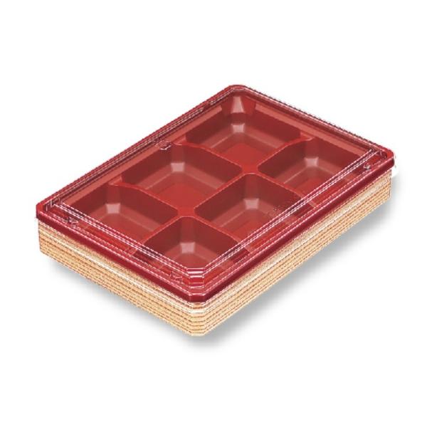 業務用使い捨て弁当容器 アクタ ワン折70×50 杉フチ・E底・透明蓋セット 50組 和菓子にも