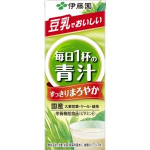 〔ケース販売〕伊藤園 紙パック ごくごく飲める 毎日1杯の青汁まろやか豆乳ミックス 200ml〔×48本セット〕 新食品表示基準対応 栄養機能食品〔代引不可〕｜act-shop2020