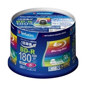 Verbatim BD-R [録画用/130分/1-6倍速/スピンドルケース50枚パック/ワイド印刷対応] (VBR130RP50V4)