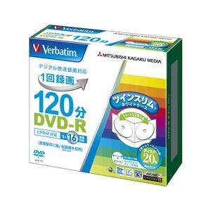 Verbatim DVD-R [CPRM/録画用/120分/1-16倍速/5mmツインケース20枚パ...
