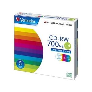 Verbatim CD-RW [700MB/PCデータ用/4倍速対応/5枚スリムケース入り/ノンワイ...