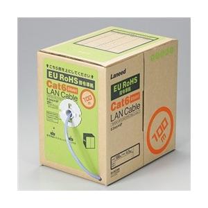 ELECOM LANケーブル [100m/リール巻/EU RoHS指令準拠/CAT6対応] 《ブルー...