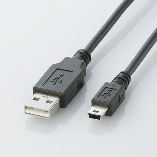 ELECOM USB2.0ケーブル [1.5m/A-miniBタイプ] 《ブラック》 (U2C-M1...