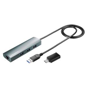 アイオーデータ USBハブ搭載ギガビットLANアダプター [USB-A&Type-C両対応/変換アダプター付] (US3-HB3ETG2/C)｜acthink-shop