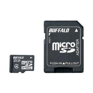 Buffalo microSDHCカード [32GB/防水仕様/Class4対応/SD変換アダプター付モデル] (RMSD-BS32GAB)｜acthink-shop