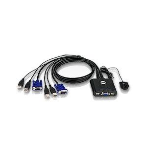 ATEN ケーブル一体型 USB 2ポートKVMスイッチ (CS22U)