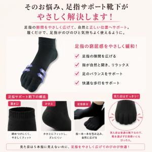 靴下 サポーター 外反母趾楽歩 こっそり5本指...の詳細画像4