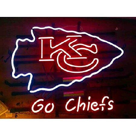 Queen Sense 17&quot;x14&quot; Go Chiefs Neon Sign Light Man ...