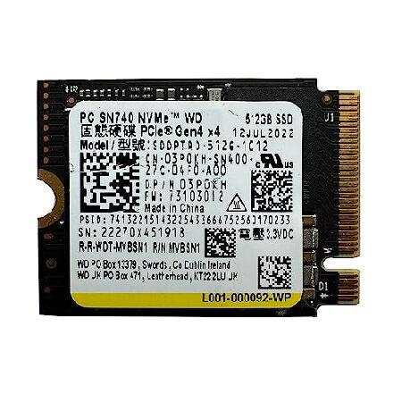 WD SN740 512GB 2230 M.2 NVMe PCIe4.0x4 SSD ソリッドステー...