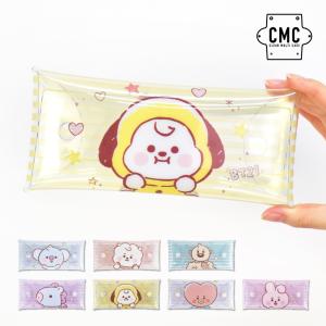 BT21 公式ライセンス商品 グッズ クリアマルチケース Lサイズ ペンケース 小物入れ ポーチ レディース 通勤 通学 旅行 大人 学生 子供 かわいい キャラクター｜actionbag