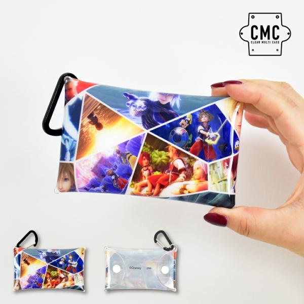 キングダムハーツ クリアマルチケース Sサイズ 小物入れ ポーチ カラビナ 定期入れ レディース メ...