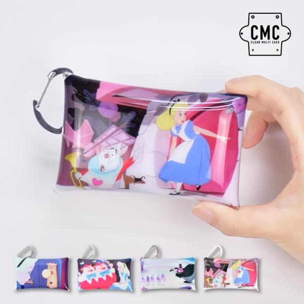 ふしぎの国のアリス ディズニー クリアマルチケース Sサイズ 小物入れ カラビナ 定期入れ 鍵 レデ...