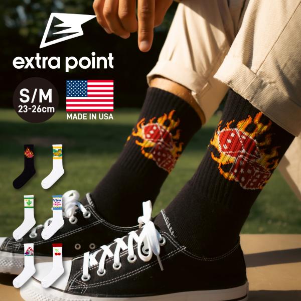 エクストラポイント 靴下 S/M レディース メンズ 柄ソックス スニーカーコーデ くつ下 ストリー...
