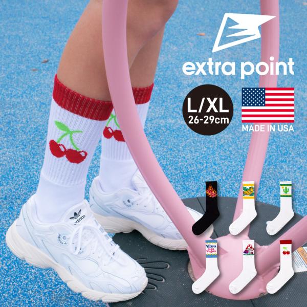 エクストラポイント 靴下 L/XL レディース メンズ 柄ソックス スニーカーコーデ くつ下 ストリ...