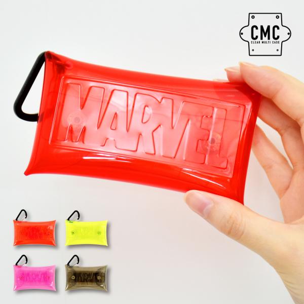 マーベル クリアマルチケース Sサイズ 小物入れ カラビナ 定期入れ 鍵 レディース メンズ 通勤 ...