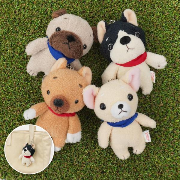 まゆげわんこ ぬいぐるみ ストラップ マスコット バッグチャーム 犬 柴犬 チワワ パグ フレンチブ...