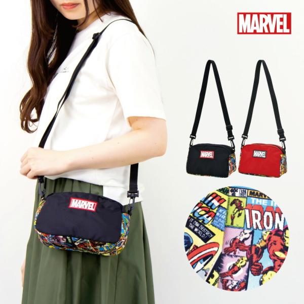 マーベル ショルダーバッグ 2way ポーチ ミニバッグ レディース メンズ 通勤 通学 旅行 お出...