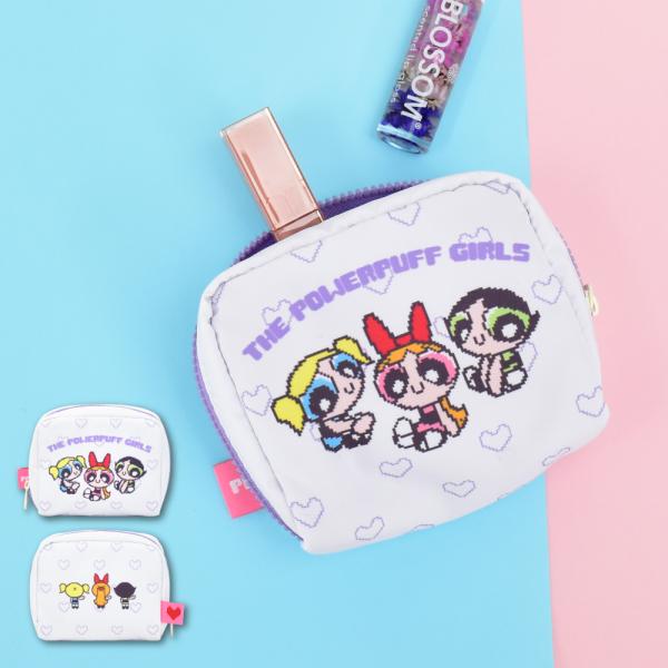 パワーパフガールズ ミニ 小物入れ スクエア ポーチ 軽量 小さめ ファスナー レディース 通勤 通...