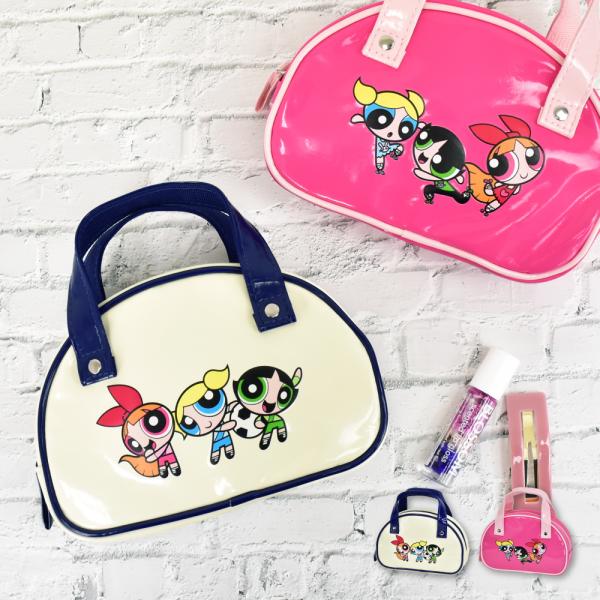 パワーパフガールズ 小物入れ ミニボストンポーチ 化粧ポーチ コスメポーチ エナメル 大人 学生 子...