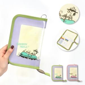 スヌーピー SNOOPY ポーチ 大容量 クリア ファスナー 旅行用品 カード 通帳 手帳 パスポート レディース 通勤 通学 旅行 大人 学生 子供 かわいい キャラクター