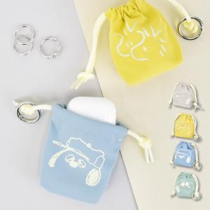 スヌーピー SNOOPY アクセサリーポーチ 巾着ポーチ カラビナ 小物入れ airpods proケース レディース 女子 通勤 通学 旅行 大人 学生 子供 可愛い キャラクター