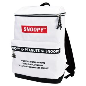スヌーピー SNOOPY リュック バッグ ホワイト (SPR-808) スクエア ボックス型 マチ 大きい レディース 女子 大容量 A4対応 キャラクター グッズの商品画像
