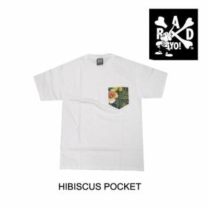 RADYO ラッドヨー Tシャツ HIBISCUS POCKET TEE WHITE｜active-board