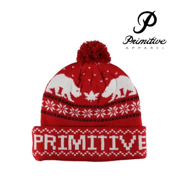 PRIMITIVE プリミティブ 帽子 ビーニー JOLLY BEAR DEUX POM BEANI...