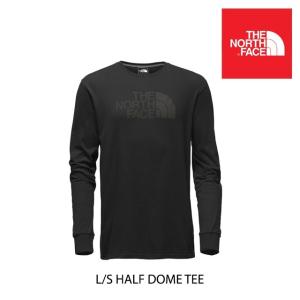 USA企画 THE NORTH FACE ザ ノースフェイス ハーフ ドーム Tシャツ LONG SLEEVE HALF DOME TEE KTO TNF BLACK/ASPHALT GREY｜active-board