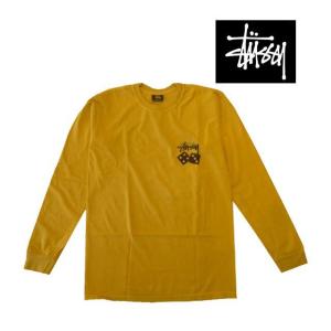 STUSSY ステューシー ダイス ピッグ ダイド 長袖Tシャツ DICE PIG. DYED LS TEE MUSTARD 1994448｜active-board