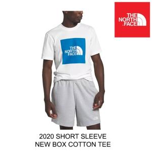 USA企画 THE NORTH FACE ザ ノースフェイス ニュー ボックス コットン Tシャツ SHORT SLEEVE NEW BOX COTTON TEE - BBD TNF WHITE/CLEAR LAKE BLUE｜active-board
