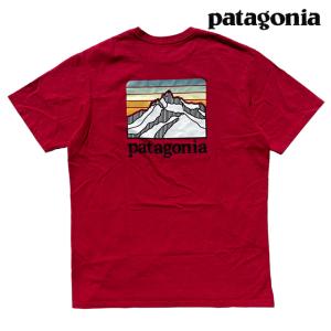 PATAGONIA パタゴニア ライン ロゴ リッジ ポケット レスポンシビリティー Tシャツ LINE LOGO RIDGE POCKET RESPONSIBILI-TEE SUMR SUMAC RED 38511｜active-board