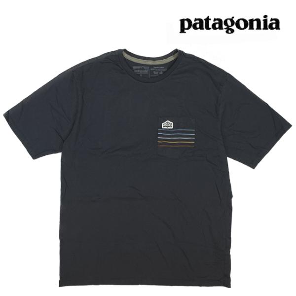 PATAGONIA パタゴニア ライン ロゴ リッジ ストライプ オーガニック ポケット Tシャツ ...