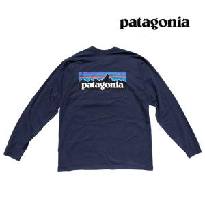 PATAGONIA パタゴニア ロングスリーブ P-6 ロゴ レスポンシビリティー メンズ Tシャツ LS P-6 LOGO RESPONSIBILI-TEE CNY CLASSIC NAVY 38518 長袖 L/S TEE｜ACTIVE-BOARD