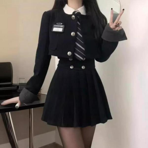 卒業式 小学校 女子 スーツ卒服 袴大学 ブラック プリーツスカート スクール 制服 スカート発表会...