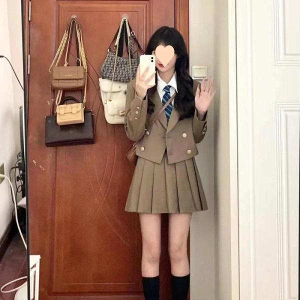 卒業式 小学校 女子 スーツ卒服 袴大学 ホワイト グレー プリーツスカート スクール 制服 スカー...