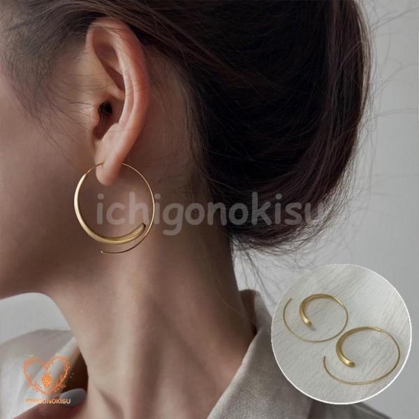 フープ フック ピアス アクセサリー ジュエリー ゴールド 耳 イヤリング 両耳 プレゼント ギフト...