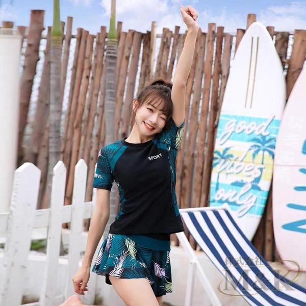 フィットネス 水着 体型カバー 大きいサイズ ラッシュガード レディース セパレート ボタニカル 露...