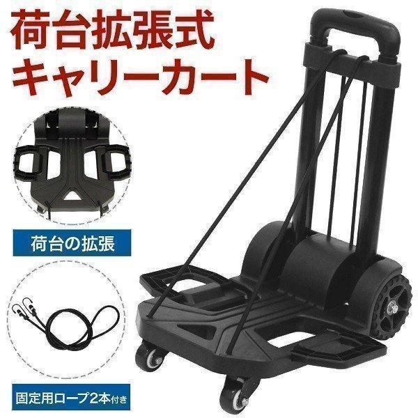 キャリーカート 折りたたみ 軽量 耐荷重 55kg ハンドキャリー 台車 伸縮 荷物 運搬 アウトド...