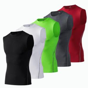 加圧シャツメンズスポーツウェアタンクノースリーブアンダーTシャツコンプレッションウェアインナートレーニング夏