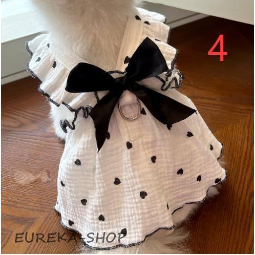 犬　犬服 夏服　夏新作　犬服 犬用洋服ペット服猫服　可愛いオシャレドット柄レース付きワンピース　女の...