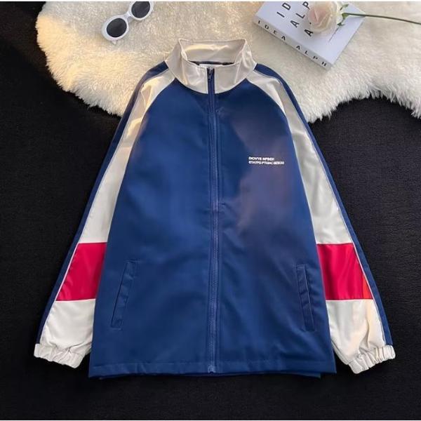 ナイロンジャケット韓国ダンス衣装HIPHOP原宿オルチャンストリートウインドブレーカーレトロ配色アウ...
