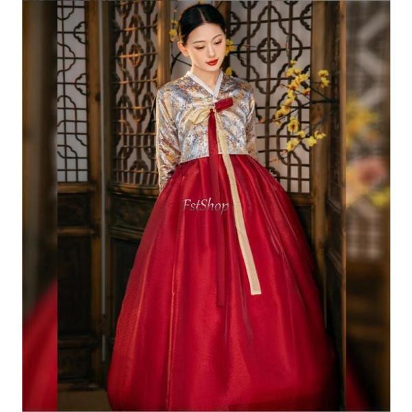 チマチョゴリ 2点セット韓服 コスプレ 韓国 伝統的 レディースドレス朝鮮古典 宮殿 結婚式 パフォ...