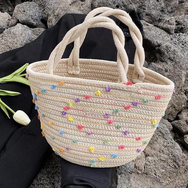 かごバッグ レディース トートバッグ 麦わらバッグ ピクニック 海 ビーチ 夏バッグ 麦わらバッグ ...