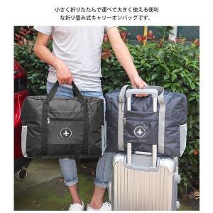 トラベルバッグ折りたたみキャリーオンバッグ旅行...の詳細画像2
