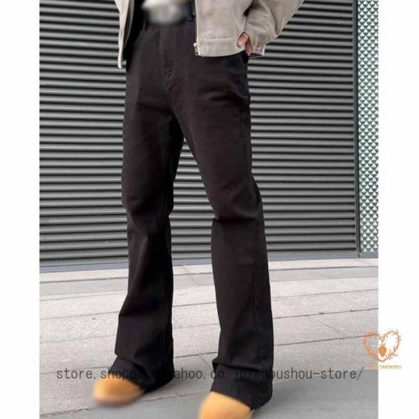 ジーンズ メンズ ストレッチ ブーツカット デニムパンツ メンズ シューカット スキニーパンツ ズボ...