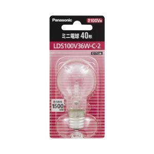 パナソニック ミニ電球 LDS100V36W・C・2 クリア 40形 E17口金 フック包装仕様 L...