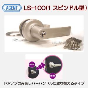 ＡＧＥＮＴ ＬＳ−１００（1スピンドル型）取替レバーハンドル（錠ケース無）シルバー塗装